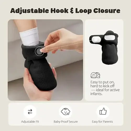 Bufims Baby Fleece etik bolalar uchun etiklar Yangi tug'ilgan chaqaloqlar uchun Unisex etiklar Sirpanmaydigan yangi tug'ilgan chaqaloqlar uchun birinchi qadamlar Issiq poyabzal Uy shippaklari o'g'il bolalar va qizlar uchun - 3