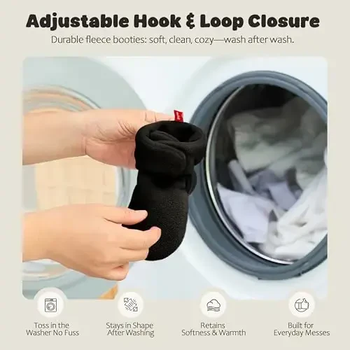 Bufims Baby Fleece Booties Newborn Unisex Booties Non-Slip Newborn Infant First Walkers Warm Shoes House Slippers for Baby Boys & Baby Girls Toddlers - 5