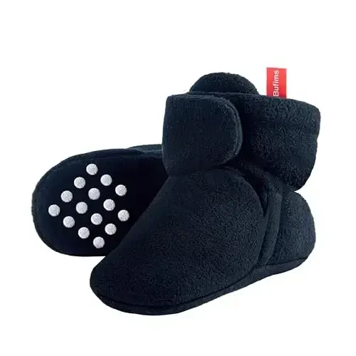 Bufims Baby Fleece Booties Newborn Unisex Booties Non-Slip Newborn Infant First Walkers Warm Shoes House Slippers for Baby Boys & Baby Girls Toddlers - 3