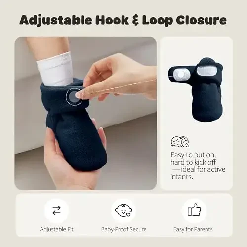 Bufims Baby Fleece Booties Newborn Unisex Booties Non-Slip Newborn Infant First Walkers Warm Shoes House Slippers for Baby Boys & Baby Girls Toddlers - 4