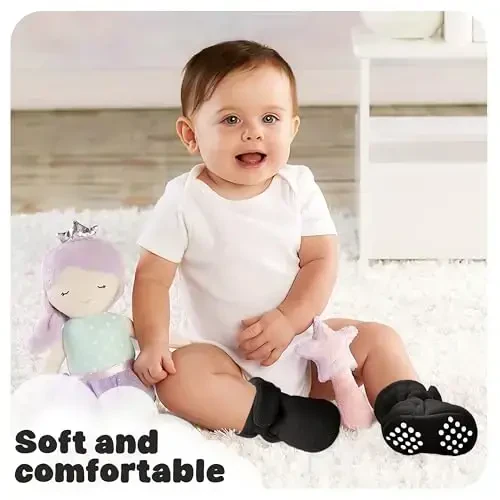 Bufims Baby Fleece Booties Newborn Unisex Booties Non-Slip Newborn Infant First Walkers Warm Shoes House Slippers for Baby Boys & Baby Girls Toddlers - 2