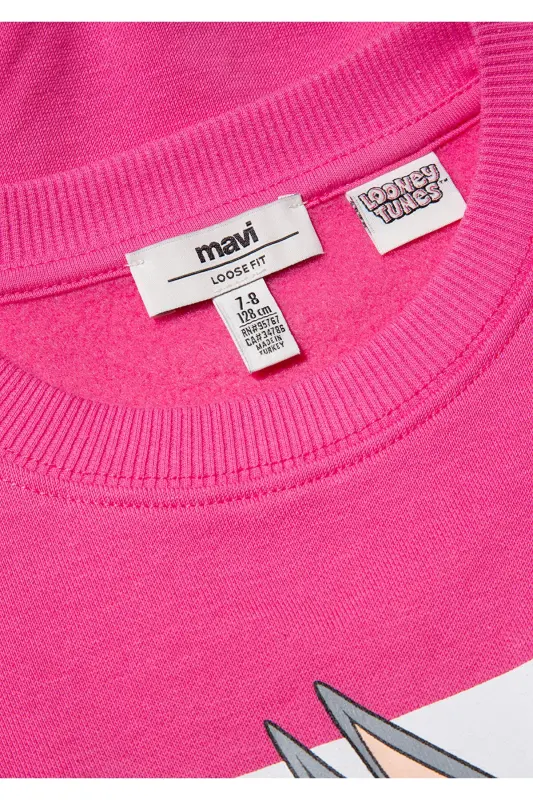Bugs Bunny Baskılı Pembe Sweatshirt 7S10072-71095 - Pembe-71095 - 4