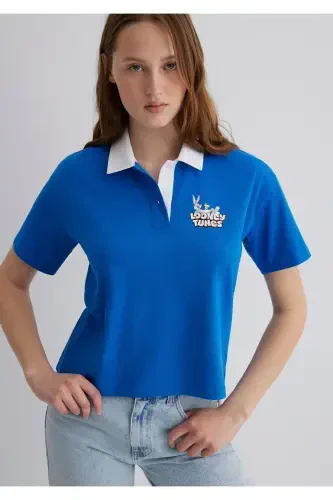 Bugs Bunny bosilgan to‘q ko‘k futbolka, regular fit / N - 9