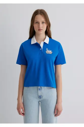 Bugs Bunny bosilgan to‘q ko‘k futbolka, regular fit / N - 4