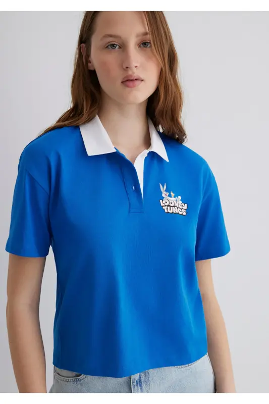 Bugs Bunny bosilgan to‘q ko‘k futbolka, regular fit / N - 3