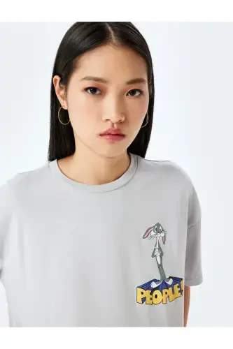 Bugs Bunny Litsenziyali Orqa Bosmali Katta O'lchamli Futbolka - KOTON (1)