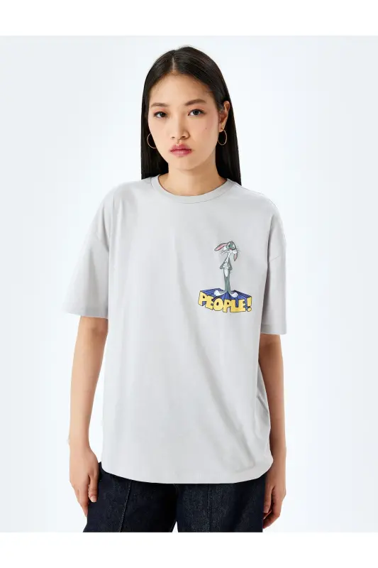Bugs Bunny Litsenziyali Orqa Bosmali Katta O'lchamli Futbolka - 3