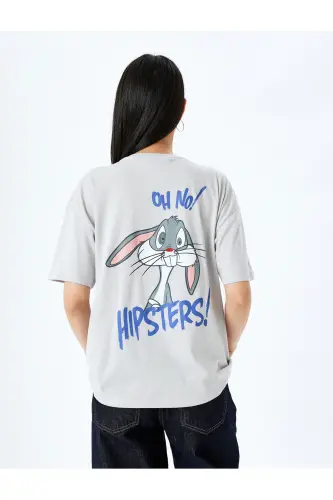 Bugs Bunny Litsenziyali Orqa Bosmali Katta O'lchamli Futbolka - 4