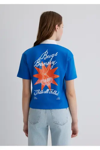 Bugs Bunny Printed Navy Blue T-Shirt Regular Fit / N - 5