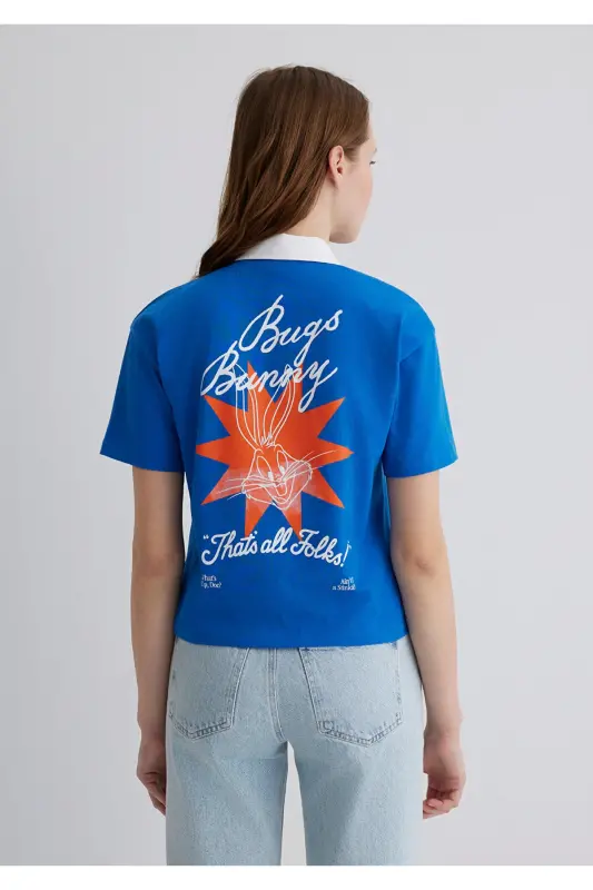 Bugs Bunny Printed Navy Blue T-Shirt Regular Fit / N - 5