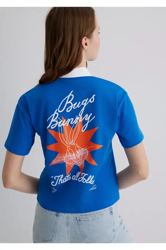 Bugs Bunny Printed Navy Blue T-Shirt Regular Fit / N - 1