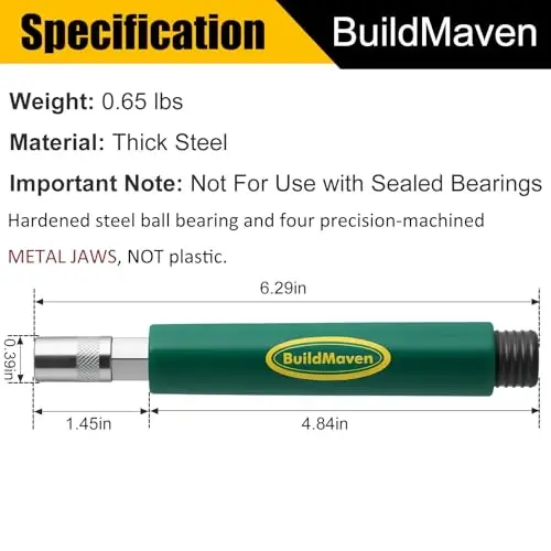 BuildMaven Grease Fitting Cleaning Tool -Grease Zerk Cleaner, Zerk Fitting Cleaning Tool, Remove Old Dried Grease from Fittings, Pins, Shafts, Bushings, and Joints (Green) - BUILDMAVEN (1)