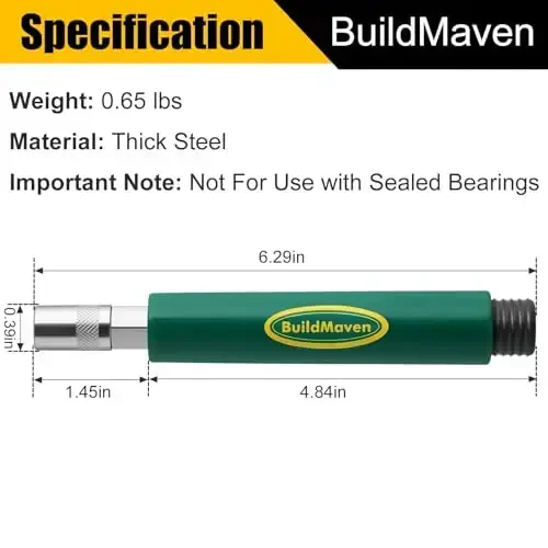 BuildMaven Grease Fitting Cleaning Tool -Grease Zerk Cleaner, Zerk Fitting Cleaning Tool, Remove Old Dried Grease from Fittings, Pins, Shafts, Bushings, and Joints (Green) - 5