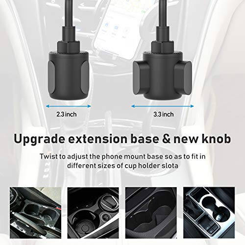 Phone Holders for Your Car, Cup Holder Phone Mount, Universal Adjustable Gooseneck Cup Holder Cradle Car Mount for iPhone 16/15/14/13/12/11/Pro Max/X/Xs/XsMax/8/8Plus,Samsung,Huawei,LG, Sony(Black) - 5