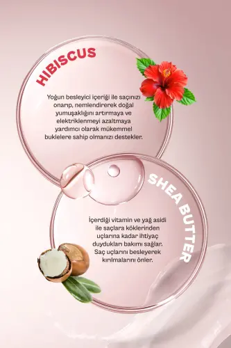 Hibiscus & Shea Butter Kıvırcık ve Dalgalı Saçlara Özel Durulanmayan Saç Bakım Kremi - vegan -175ml - 3
