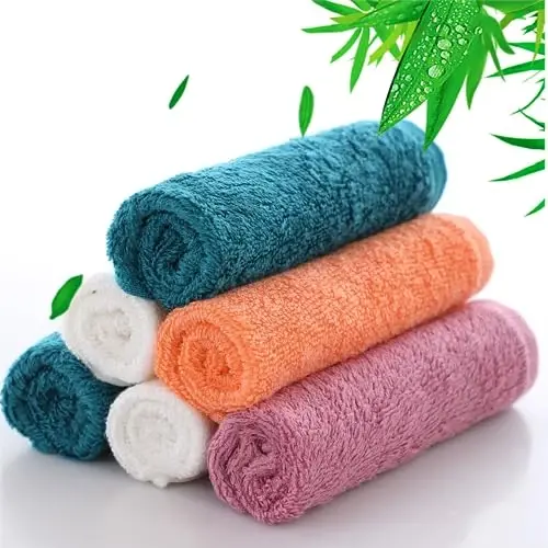 Dish Cloths 6 Pack, 10x14 inch Small Kitchen Washcloths for Washing Dishes, Lint Free Fast Dry Reusable Cleaning Cloth, Ultra Soft & Scratch Free Terry Dish Rag, Easy to Rinse Multicolor Dishcloths - 1
