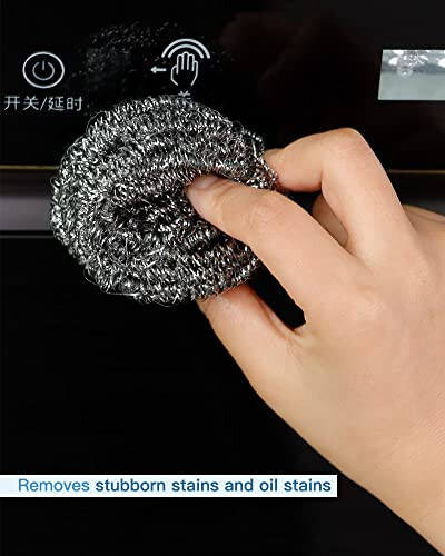 12Pcs Steel Wool Scrubber Pads for Cleaning Dishes, Pans, Pots, Ovens, Grills, Sinks - Stainless Steel Scrubbers for Kitchen, 12 Pack - 5