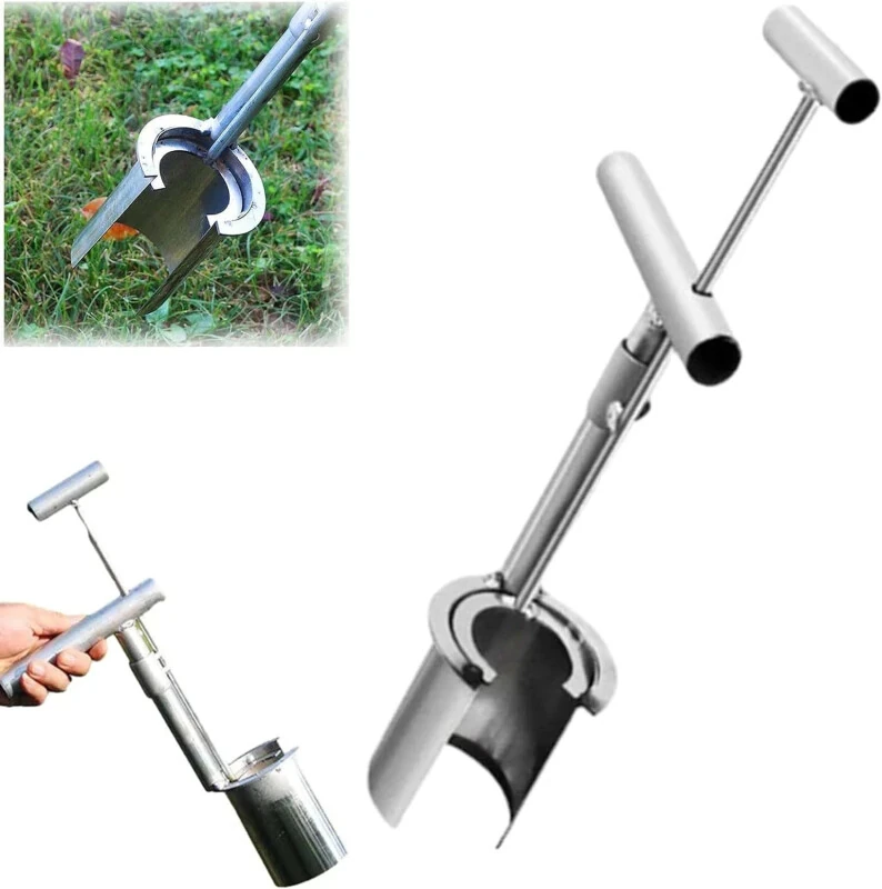 Bulb Planter Tool, 2024 Upgrade Plant and Fruit Tree Seedling Transplanter Carbon Steel Seed Planting Tools with Long Handled Soil Sampler Lawn Aerator for Planting Digging Transplanting - PETDIPOT