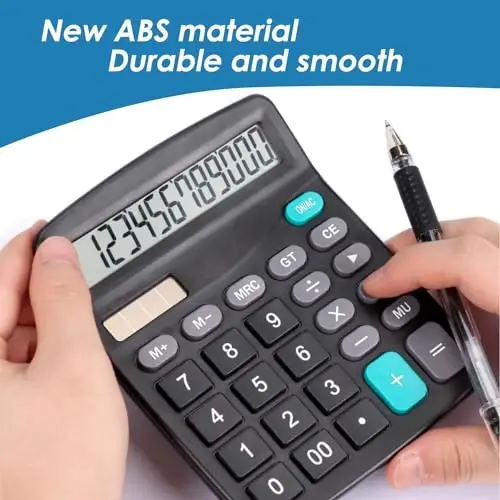 Bulexy 8 Pack Office Kalkulyatorlari Desktop, 12-Digit Solar Asosiy Desktop Kalkulyatori Dual Power Elektron Kalkulyatorlari Katta LCD Displey Ofis Uy va Maktab uchun Katta Tugma bilan - 5