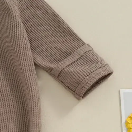 BULINGNA Newborn Baby Boys Girls Knotted Gown with Hat Set, Unisex Infant Nightgown with Mittens Sleepwear One Piece Pajamas - 6