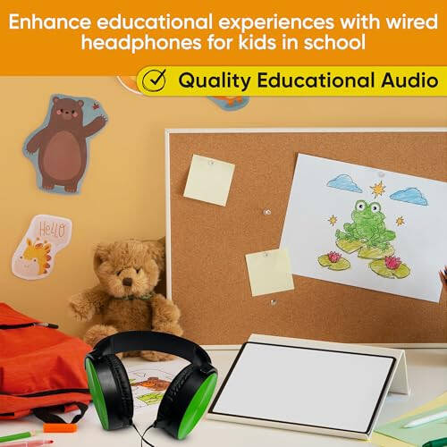 5 Pack Bulk Wired On-Ear Leather Headphones with 3.5mm Connector, Round Metal Housing, Multi - 3