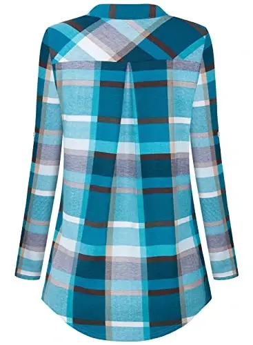 Bulotus 3/4 Length Sleeve Womens Striped Tops Zipper V Neck Collared Blouses Business Casual Tunics 2026 Spring Trendy - 5
