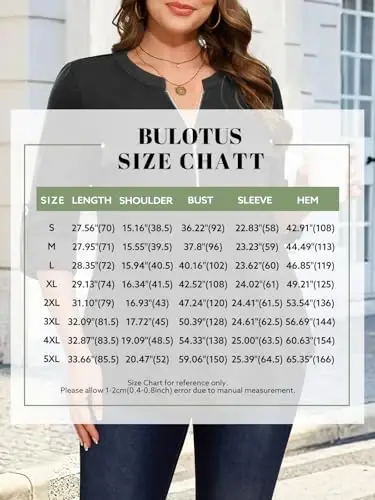 Bulotus Women's Zip Front V-Neck 3/4 Length Sleeve Womens Tops Business Casual Shirts - 6
