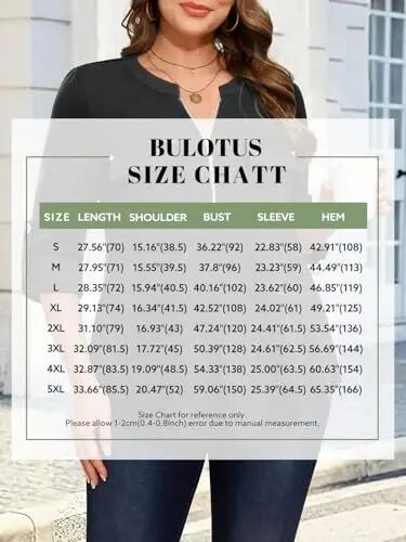 Bulotus Women's Zip Front V-Neck 3/4 Length Sleeve Womens Tops Business Casual Shirts - 6