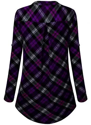 Bulotus Women's Zip Front V-Neck 3/4 Length Sleeve Womens Tops Business Casual Shirts - 4