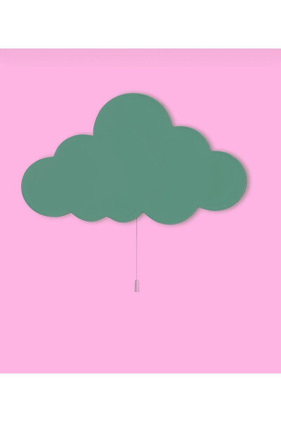 Bulut Gece Lambası Çocuk Odası Bebek Odası Dekoratif Aydınlatma 40x20 Cm-Yeşil 