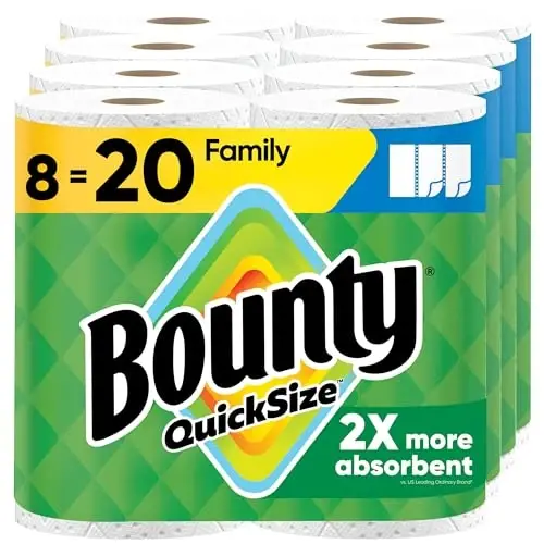 Бумажные полотенца Bounty Quick Size, белые, 8 семейных рулонов - PROCTER & GAMBLE (P&G-2)