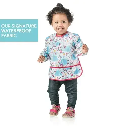 Bumkins Disney Bibs, Baby and Toddler Girls and Boys 6-24 Months, Long Sleeve, Essential Must Have for Eating, Feeding, Mess Saving Lightweight Waterproof Fabric Sleeved Smock, Cinderella - 3