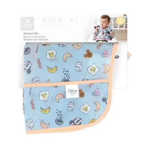 Bumkins Disney Sleeved Bib для девочки или мальчика, для младенцев и малышей 6-24 мес., незаменимый предмет для еды, кормления, прикорма, нагрудник с длинными рукавами, карман для еды, Микки и Минни - 6