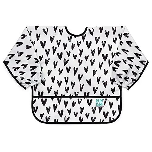 Bumkins - Sleeved Bib - For Boys & Girls, Babies & Toddlers 6-24 Months - Lightweight, Durable, Waterproof - Long Sleeve Bib - Catch-All Pocket - Wipeable & Machine Washable - Cactus & Llama - 2 Pack - BUMKINS