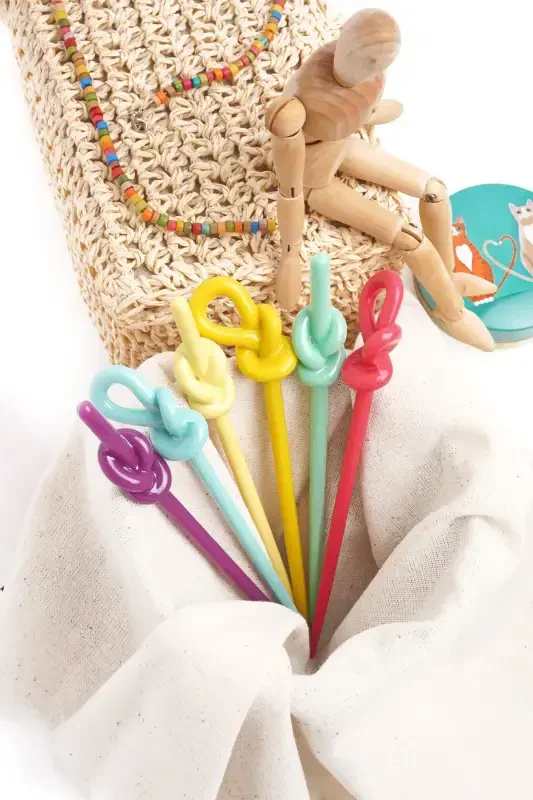 Bun Bun Maker Women 6 Pcs Multicolor Bun Stick for Women-Pink - 4