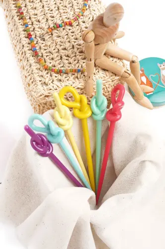 Bun Bun Maker Women 6 Pcs Multicolor Bun Stick for Women-Pink - 4