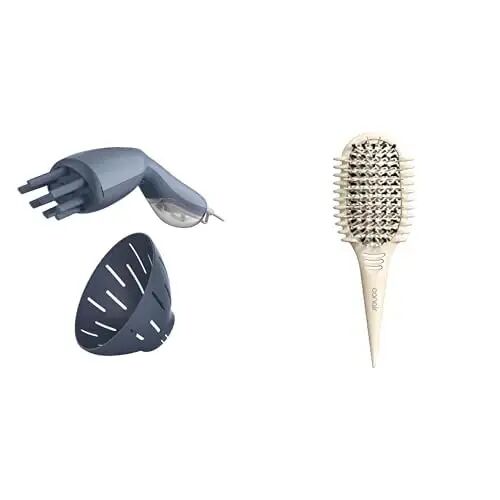 Bundle of Infiniti PRO CONAIR Steam Therapy Hair Steamer, Blue + Conair Curl Define Pro Hair Brush for Curly Hair, Ivory - Bundle