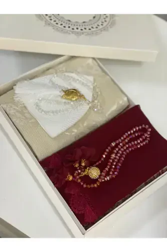 Bundle Prayer Rug Set-Claret Red - MARKAPOLIN (1)