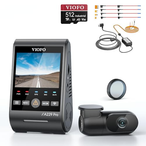 【Bundle: VIOFO A229 Pro 2CH + 512GB Card + HK4 with 8pcs Fuse Tap】 VIOFO A229 Pro 4K HDR Dash Cam, Dual STARVIS 2 IMX678 IMX675, 4K+2K Front and Rear Car Camera, 2 Channel with HDR, 5GHz WiFi GPS - 1