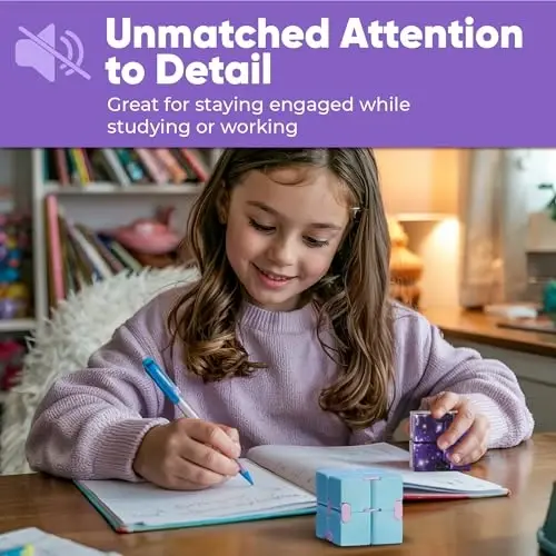 BunMo Boys Easter Basket Stuffers - 2 Pack Infinity Fidget Cube - Pocket Fidget Toys for Kids & Adults - Easter Basket Stuffers for Teens - Fidget Toy- Quiet Folding Durable ABS Sensory Cube - 3