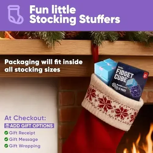 BUNMO Infinity Cube Fidget Toy - Stocking Stuffers for Teens - Teen Boy Toys - Fidgets for Adults - Quiet Folding Desk Fidget with Smooth Hinges, Durable ABS - 2 Pack Plastic 