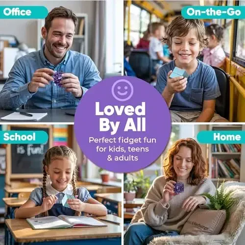 BUNMO Infinity Cube Fidget Toy - Stocking Stuffers for Teens - Teen Boy Toys - Fidgets for Adults - Quiet Folding Desk Fidget with Smooth Hinges, Durable ABS - 2 Pack Plastic - 3