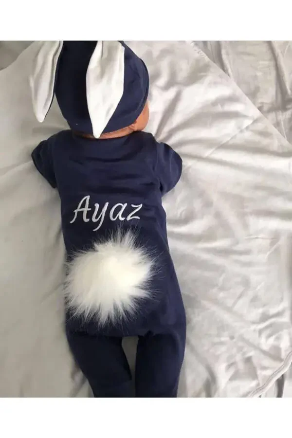 Bunny Baby Romper 0-3 Months (navy) - 1