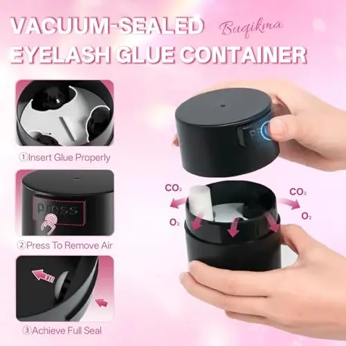 Buqikma Eyelash Extension Glue Jar Storage Tank with Bottom Sealed Adhesive Stand Activated Storage (Black) - 2