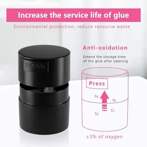 Buqikma Eyelash Extension Glue Jar Storage Tank with Bottom Sealed Adhesive Stand Activated Storage (Black) - 3