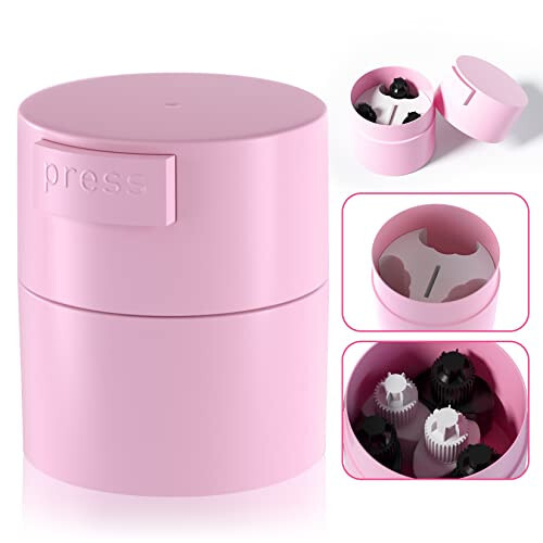 Buqikma Eyelash Glue Storage Container, Pink Sealing Extension Eyelash Glue Jar Storage Tank with Bottom Sealed Adhesive Stand Activated Storage for Eyelash Extension (Pink) - 1