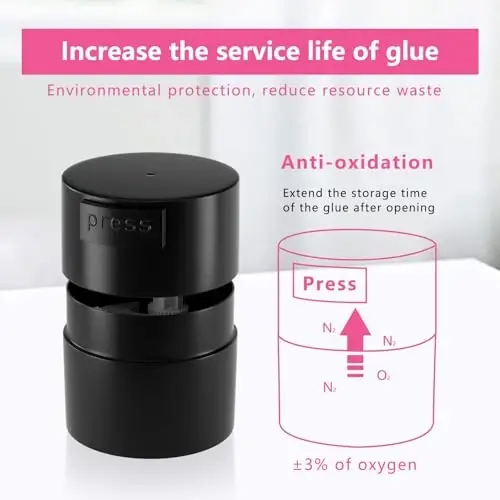 Buqikma Eyelash Extension Glue Jar Storage Tank with Bottom Sealed Adhesive Stand Activated Storage (Black) - 3