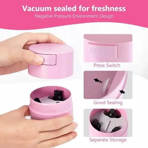 Buqikma Eyelash Glue Storage Container, Pink Sealing Extension Eyelash Glue Jar Storage Tank with Bottom Sealed Adhesive Stand Activated Storages for Eyelashes Extension (Pink) - 2
