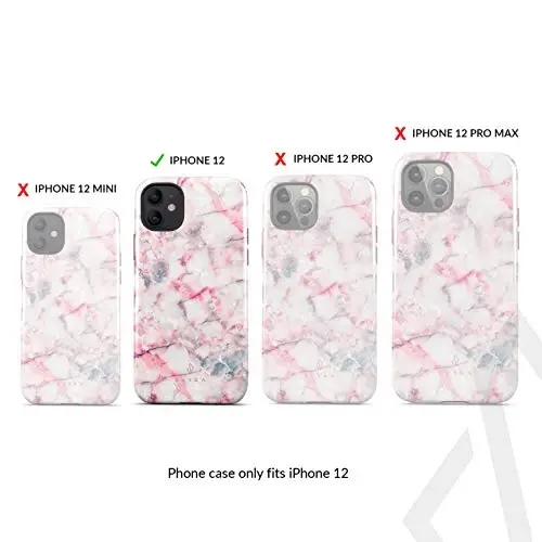 BURGA iPhone 12 uchun telefon g‘ilofi - Chiroyli, zamonaviy, estetik, naqshli telefon qopqog‘i, qattiq qoplamali himoya - Apple iPhone 12 ayollar va erkaklar uchun g‘ilofga mos keladi - 2