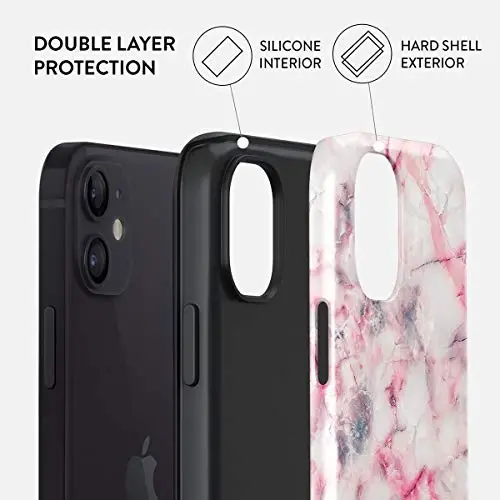 BURGA iPhone 12 uchun telefon g‘ilofi - Chiroyli, zamonaviy, estetik, naqshli telefon qopqog‘i, qattiq qoplamali himoya - Apple iPhone 12 ayollar va erkaklar uchun g‘ilofga mos keladi - 3